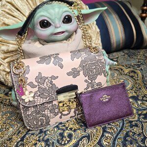 Michael Kors Leather Med. Lace Sloan Editor Leather Crossbody bag w/Coach Wallet